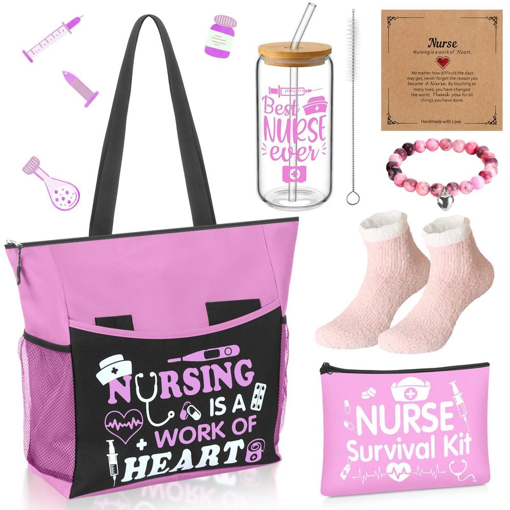 5 Pcs Nurse Gifts Include Ziered Tote Bag Survival Kit Bag 16 Oz :'D